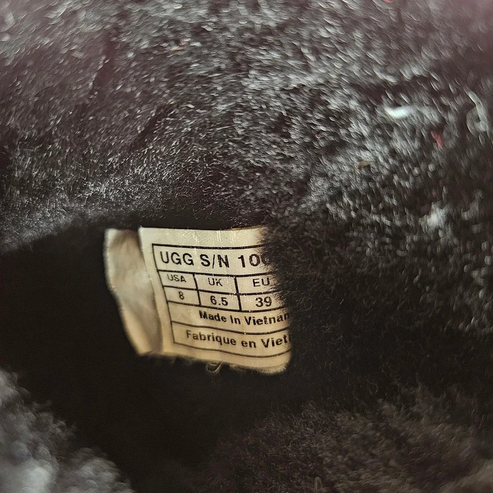 UGG Australia Bailey Bow II Double Black Suede Sheepskin Boots 1002954 Womens 8